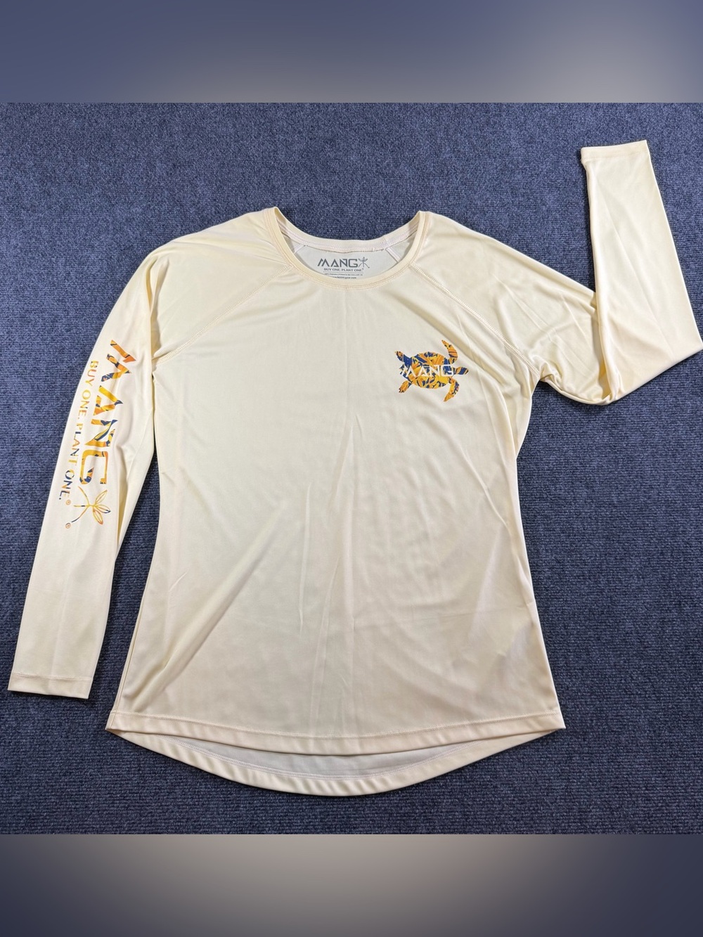 MANG Loggerhead Turtley Long Sleeve Sun SPF Shirt Women's XXL Light Yellow